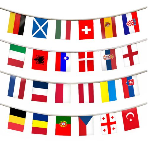 Flaggenkette 24 europäische Länder Girlande ca.7m