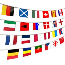 Flaggenkette 24 europäische Länder Girlande ca.7m