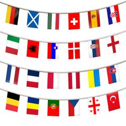 Flaggenkette 24 europäische Länder Girlande ca.7m