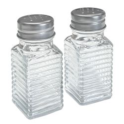 Salz & Pfefferstreuer Set Wellen-Design Glas - Alpina