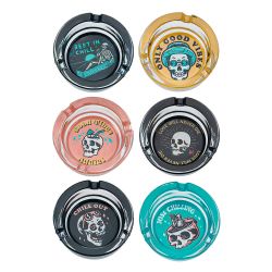 Aschenbecher Glas Totenkopf ca.8,5cm Champ