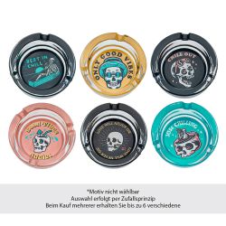 Aschenbecher Glas Totenkopf ca.8,5cm Champ